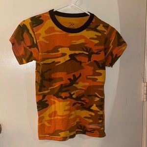 Rothco Kids Orange Camo shirt. Size Medium.